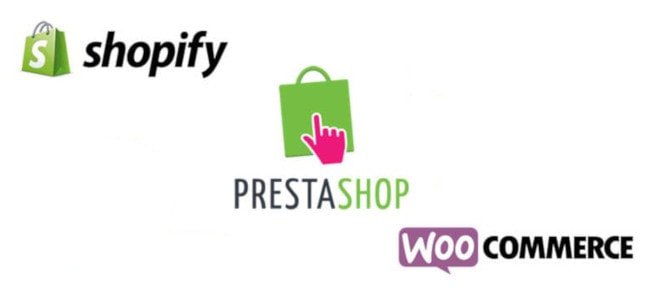 Logo Shopify, WooCommerce et PRestaShop