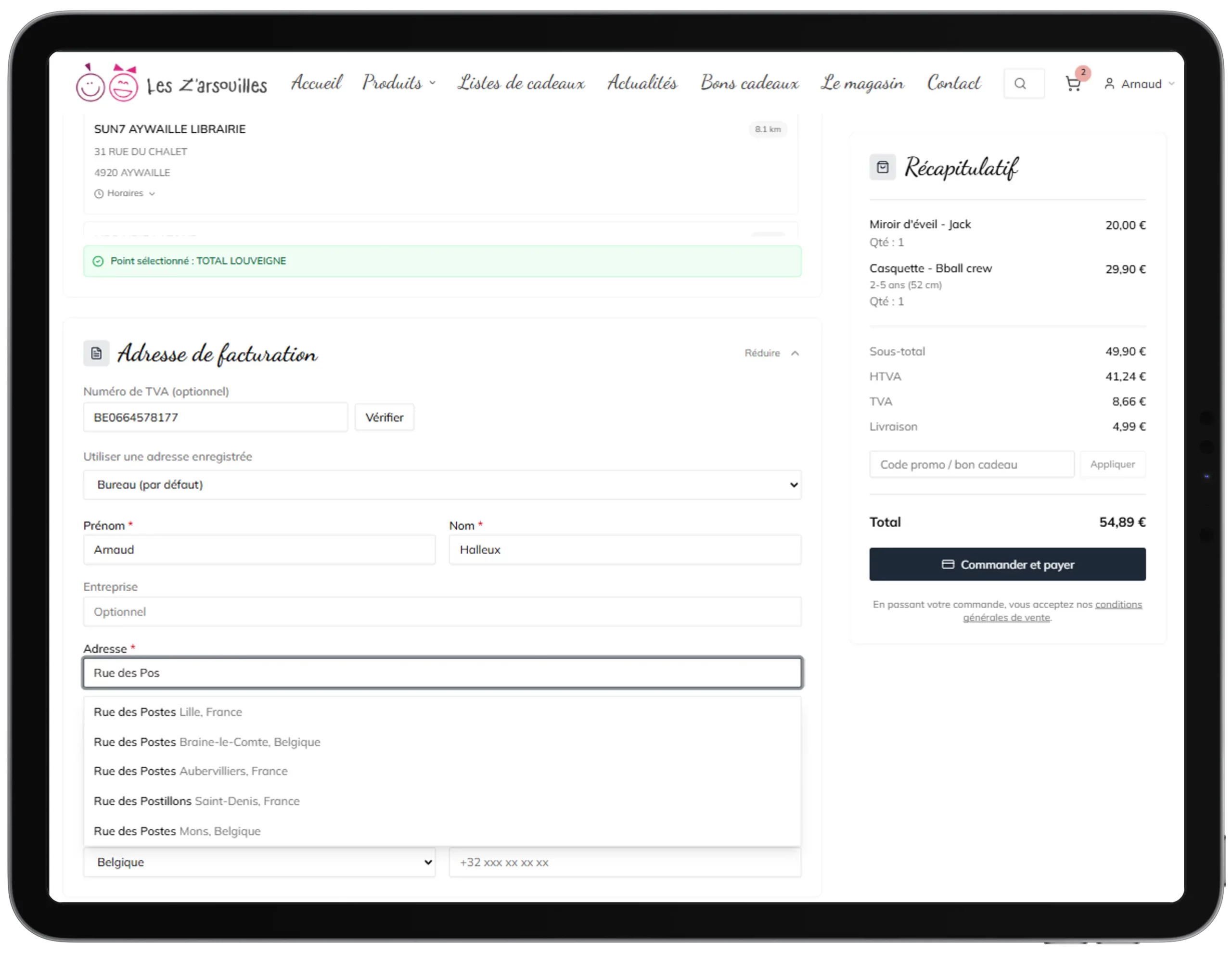 Tunnel de commande e-commerce NetBee en 3 étapes avec autocomplétion d'adresse