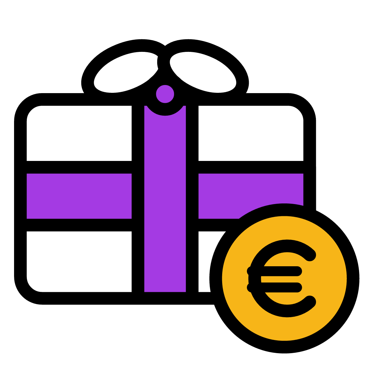 Bon cadeau et pièce en euros : règlement du créateur à la vente